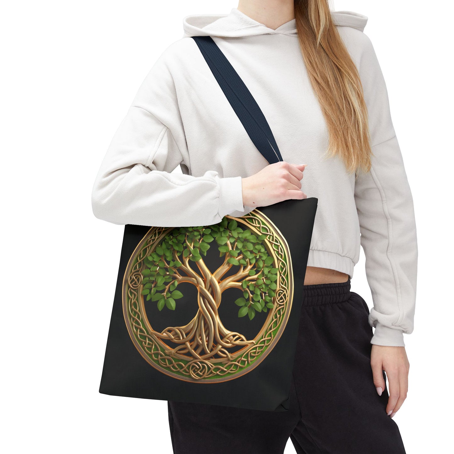 Life Tree Black Tote Bag
