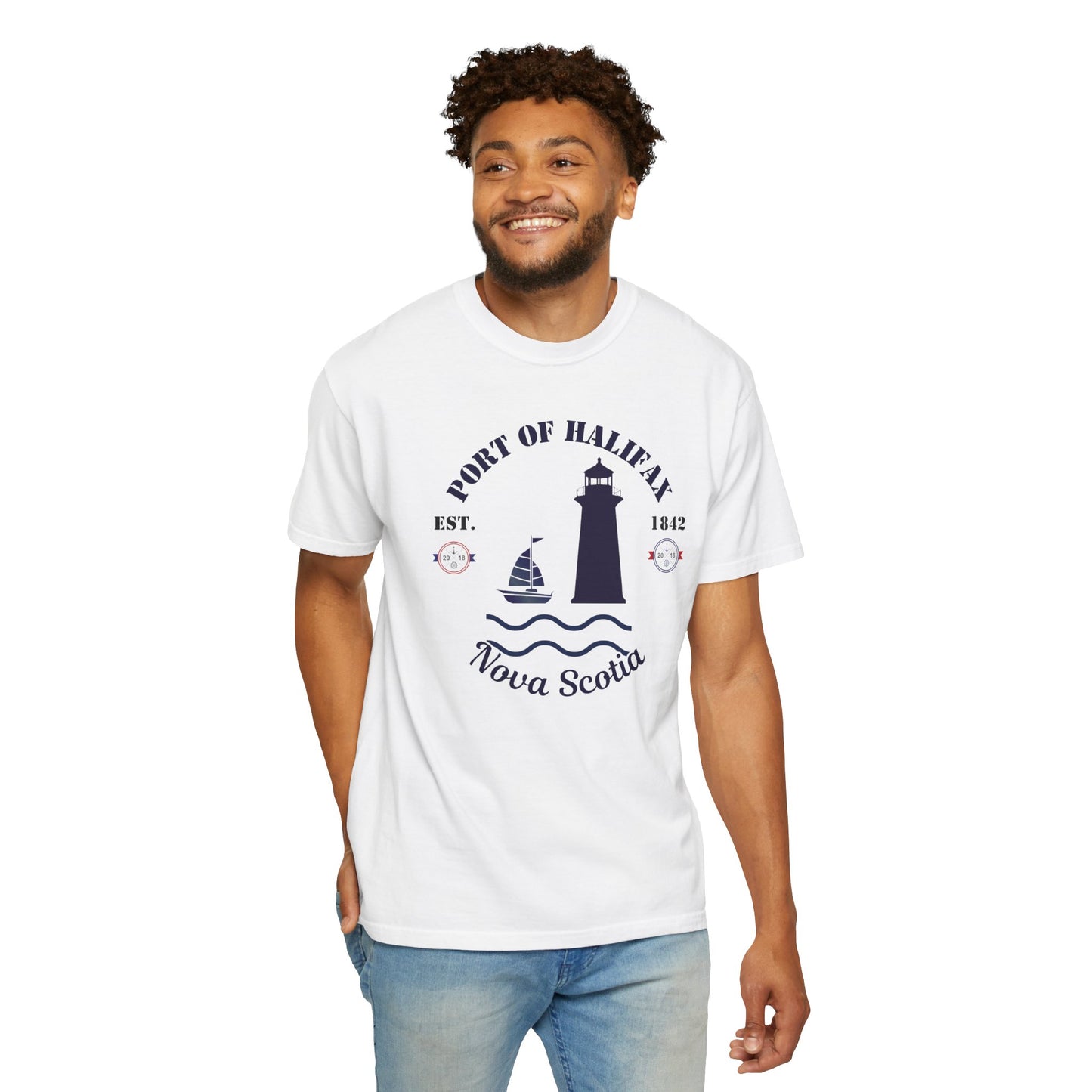 Navy Port Style Lighthouse T-Shirt.