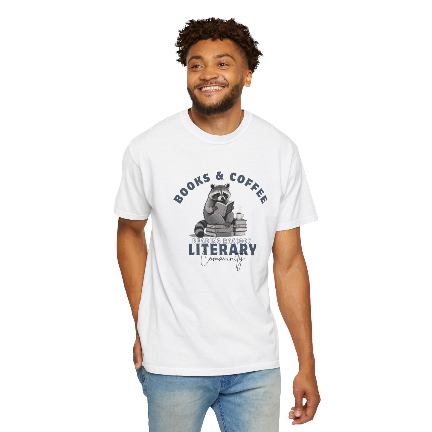 Reading Raccoon- Books & Coffee T-shirt
