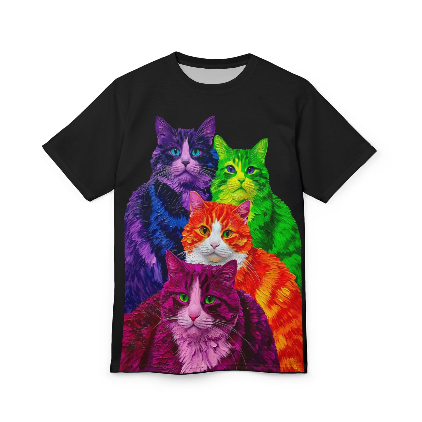 Colorful Cat Art T- Shirt