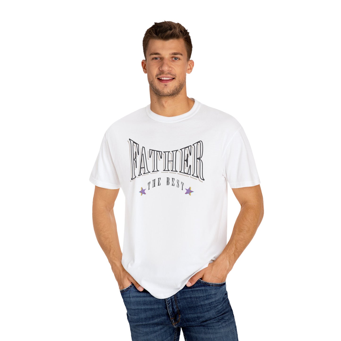 Father, "The Best" T-shirt - Unisex Garment-Dyed