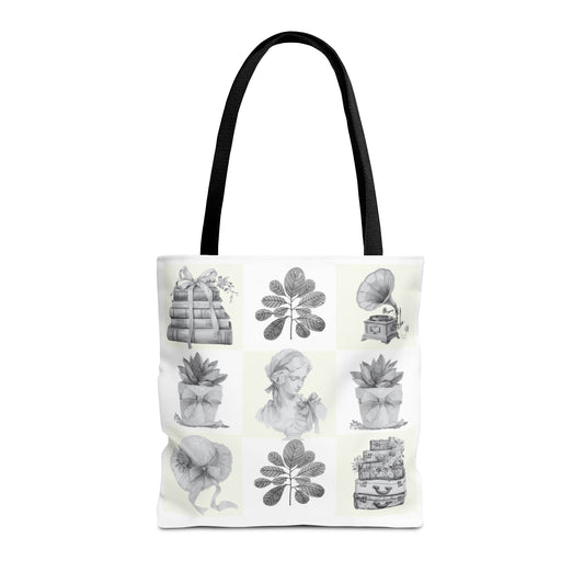 Chic vintage Botanical Tote Bag - Artistic Floral Design.