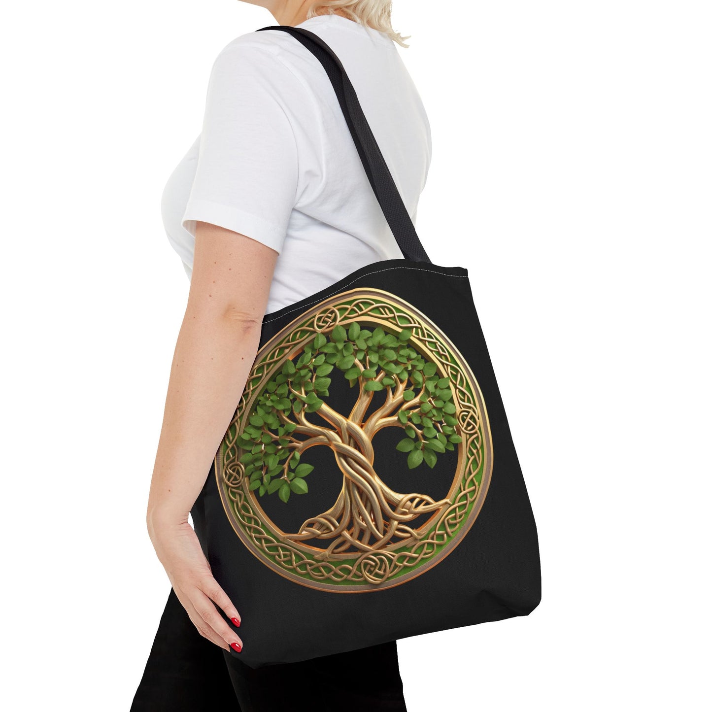 Life Tree Black Tote Bag