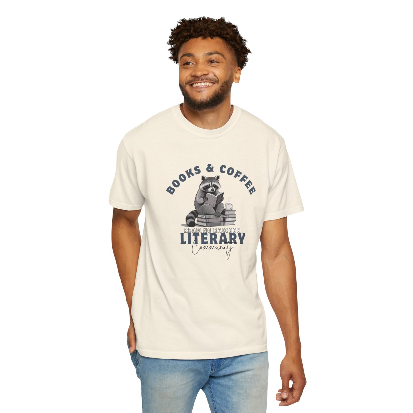 Reading Raccoon- Books & Coffee T-shirt