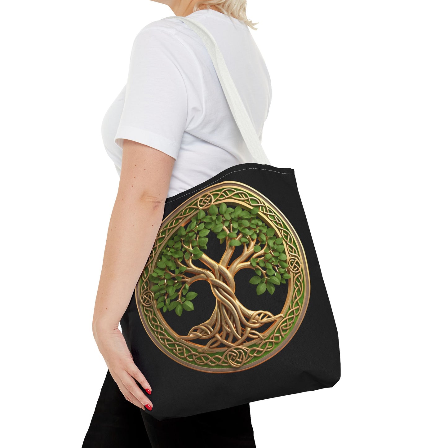 Life Tree Black Tote Bag