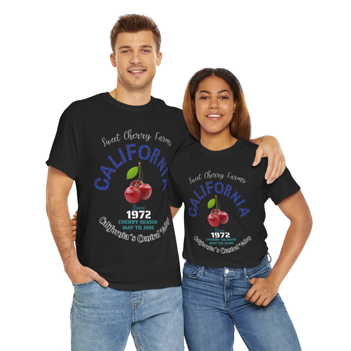 California cherry Season Unisex Tee, Cotton T-shirt, Summer Harvest Graphic Top.