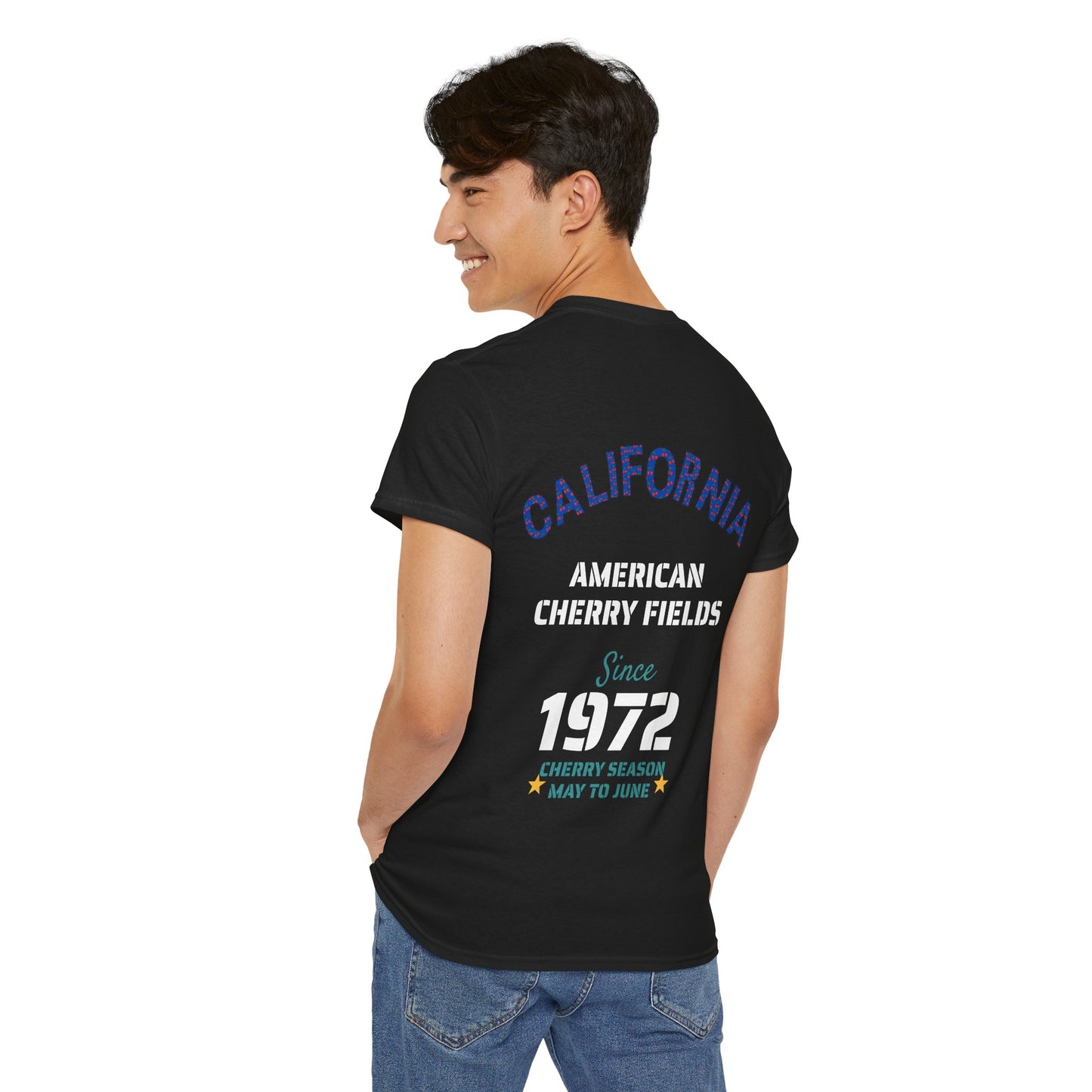 California cherry Season Unisex Tee, Cotton T-shirt, Summer Harvest Graphic Top.