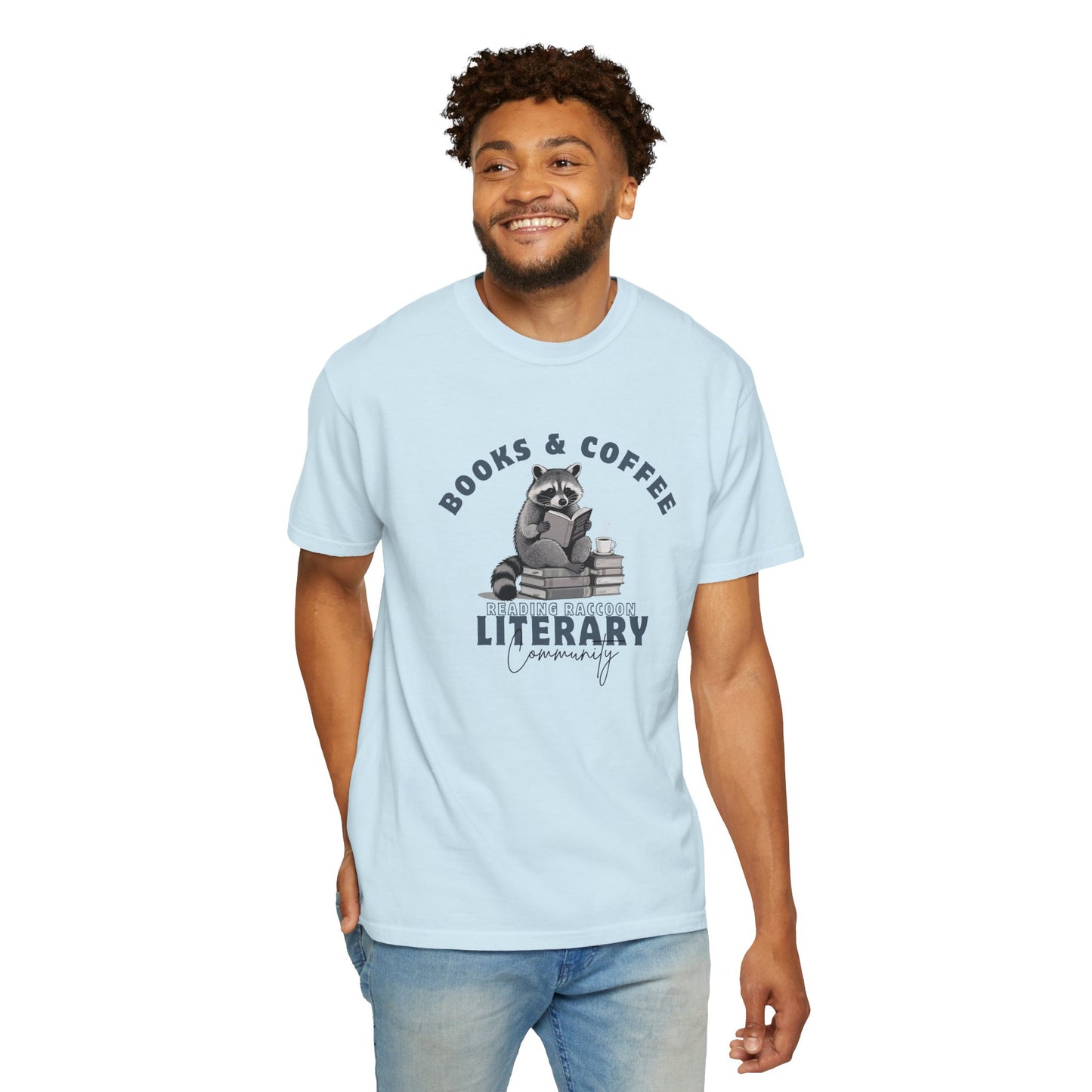 Reading Raccoon- Books & Coffee T-shirt