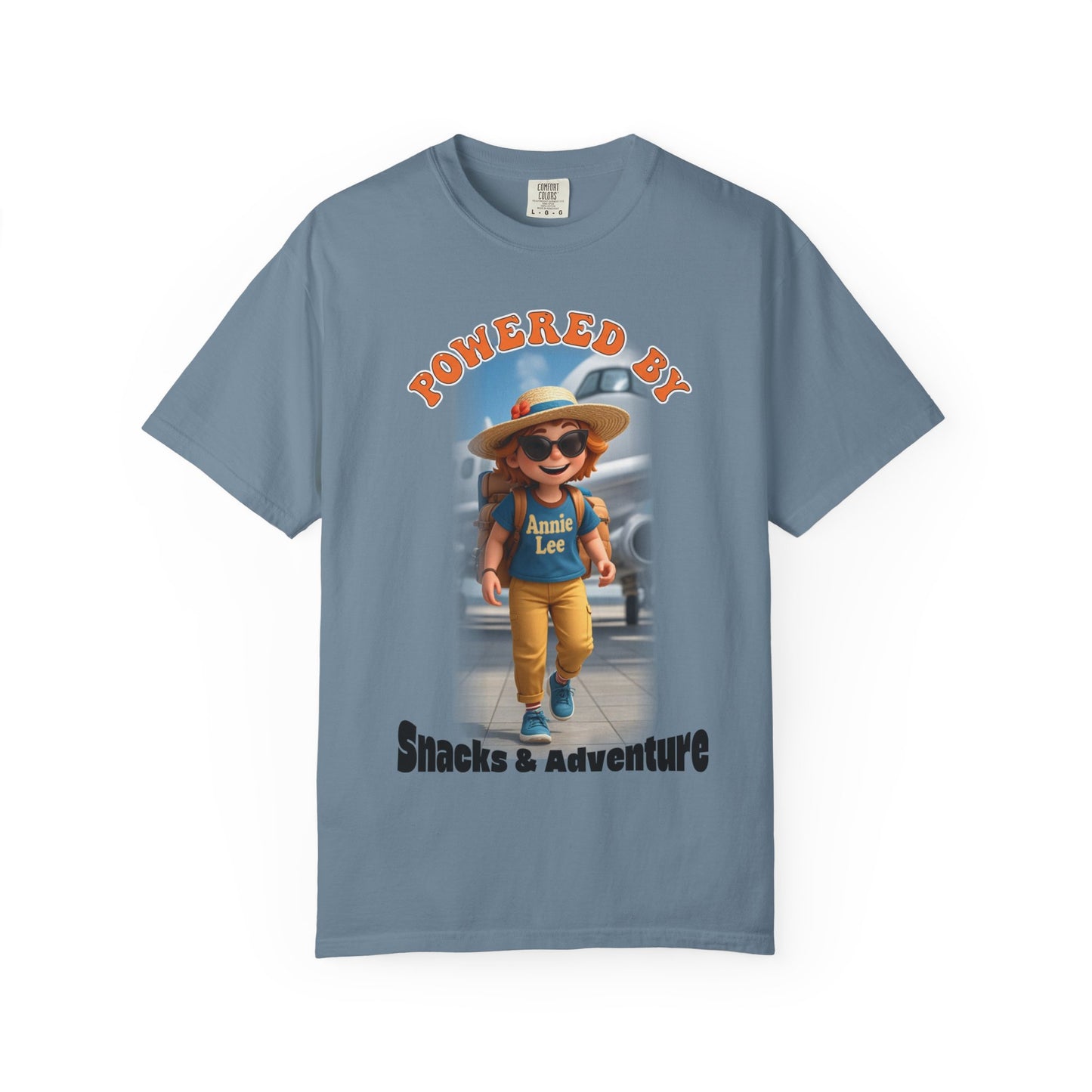 Annie Lee Tee. Front. Ice Blue