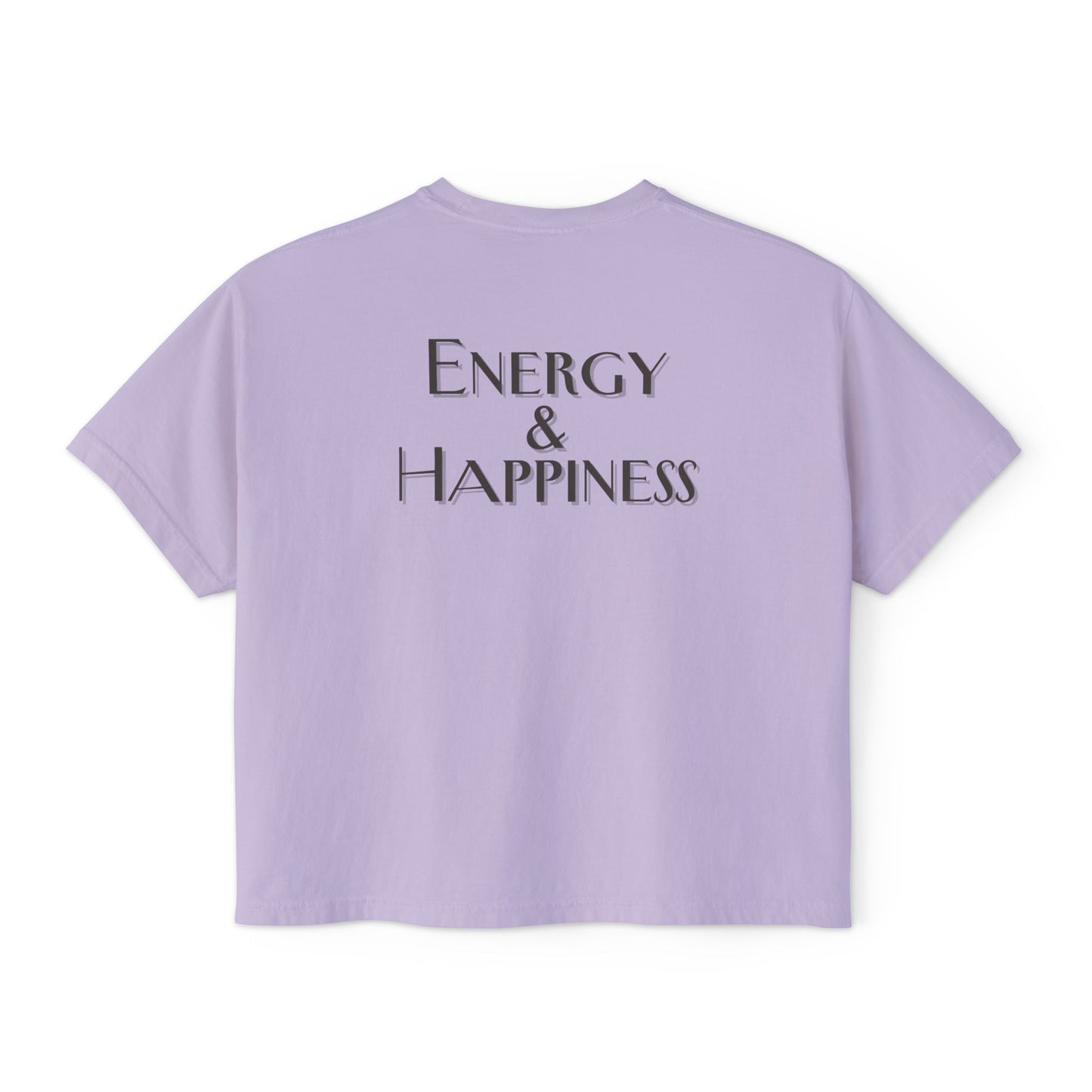 Chocolate Tee Back. Energy and Happiness. Orchid