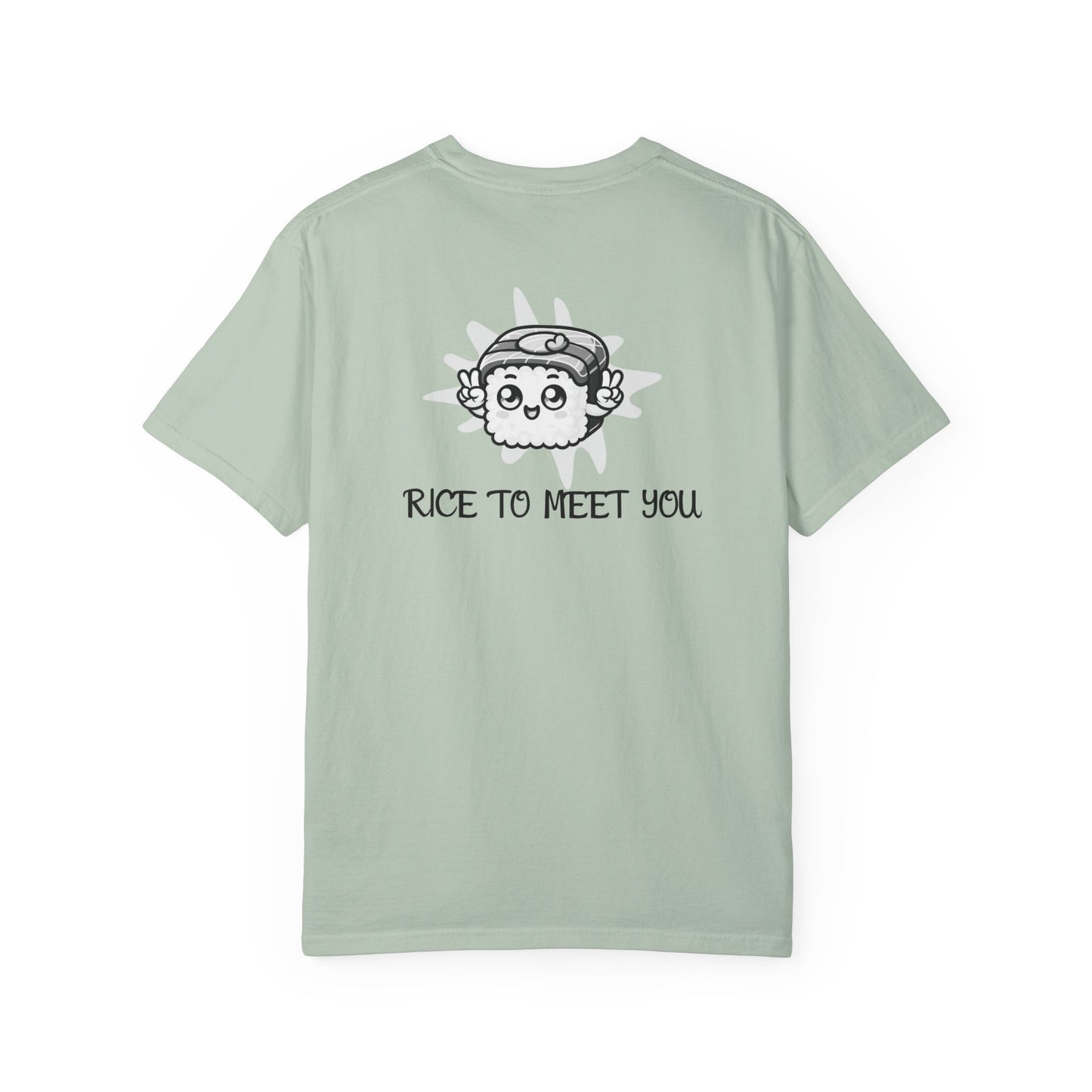 Moni Lee Cat printed on the Back. Bay short sleeved Tee.