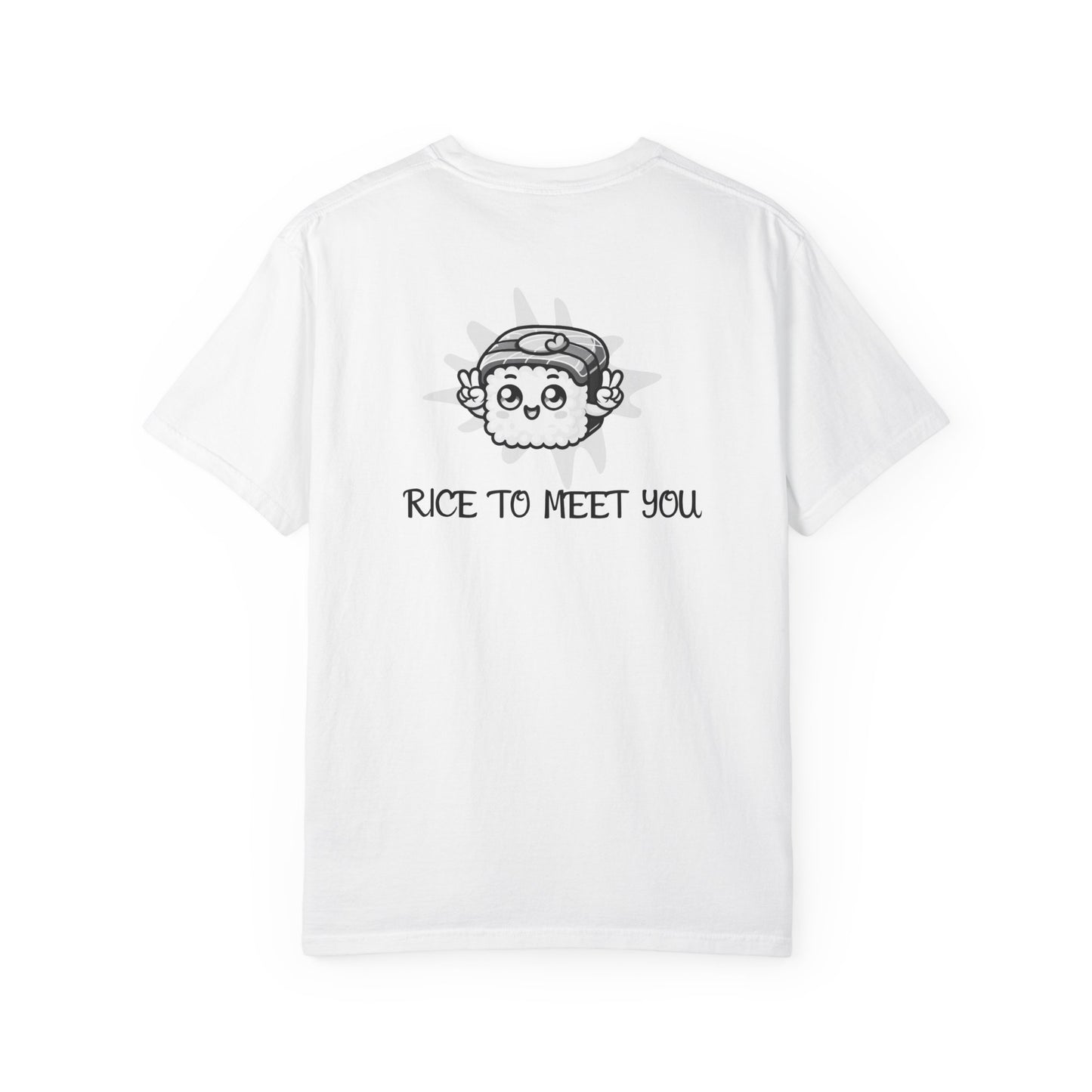 Moni Lee Cat printed on the Back. White short sleeved Tee.