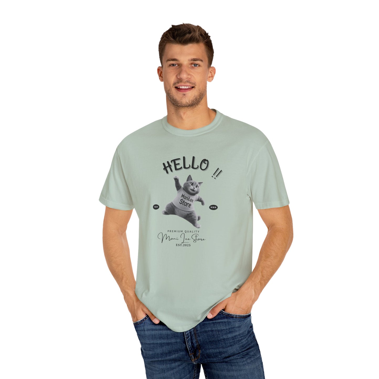 Moni_Lee_Cat_Bay Tee. Man model one