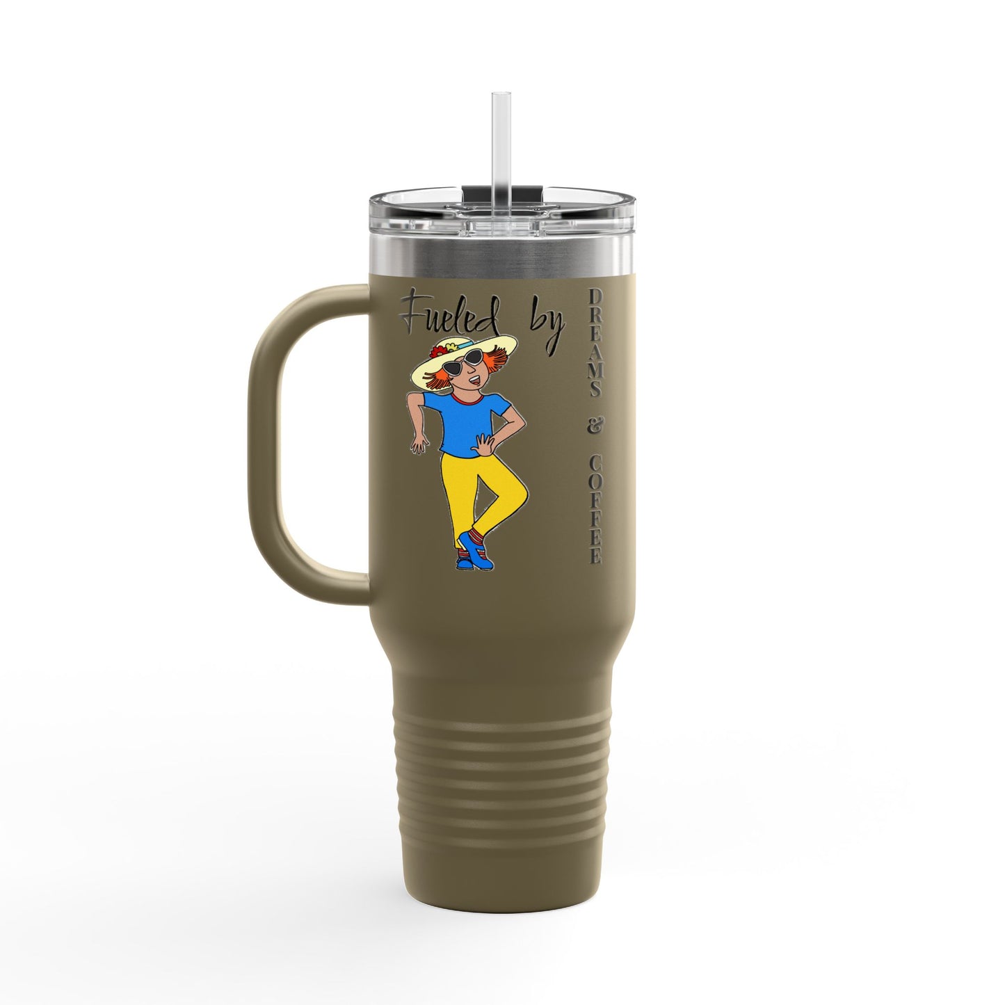 Red Hair Girl Large Travel Mug