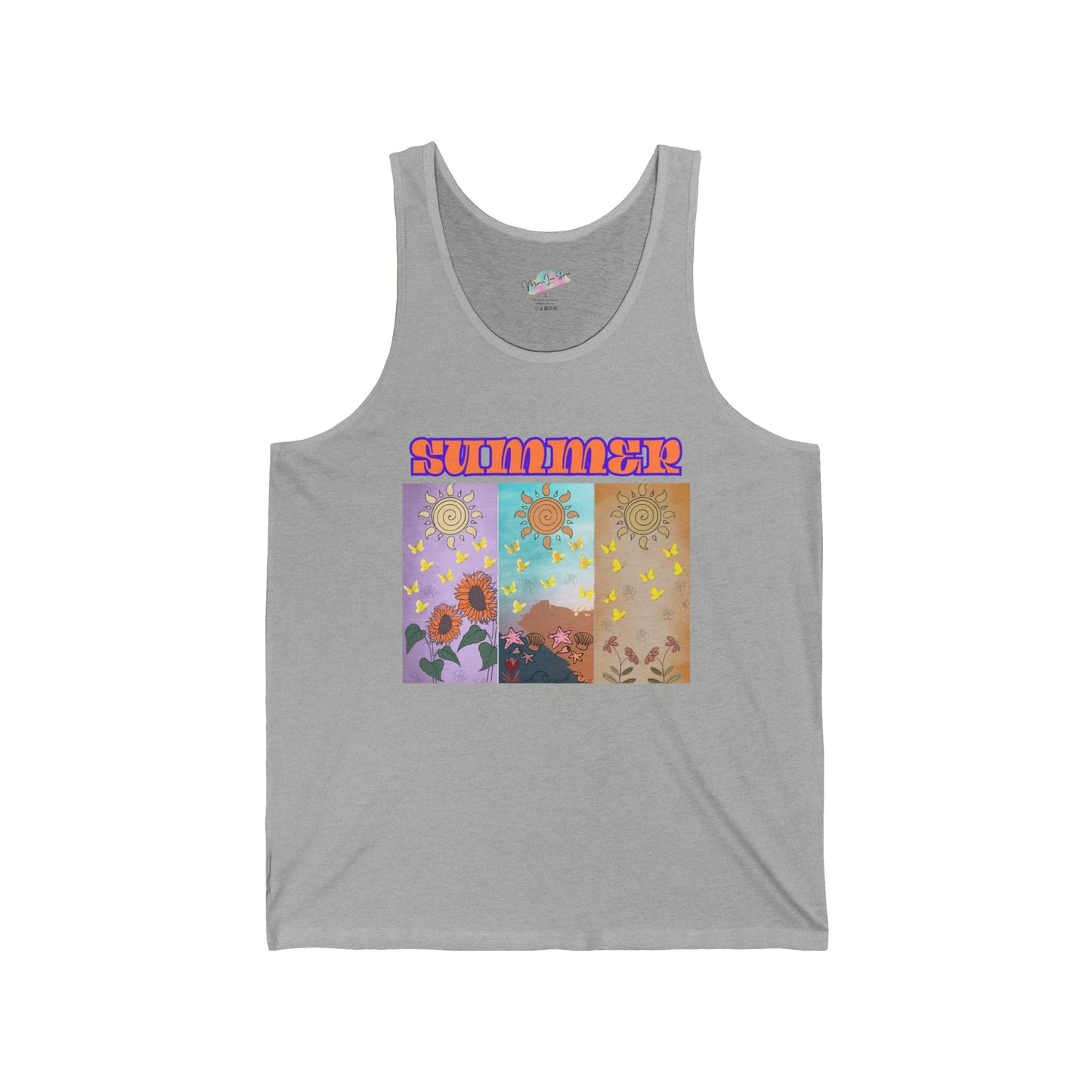 Tank Top, Summer Vibes T-Shirt, Bright Colors, Original Design, Beach Wear