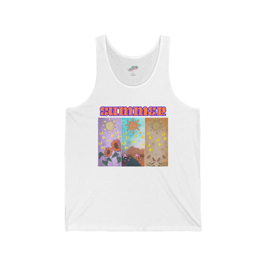 Tank Top, Summer Vibes T-Shirt, Bright Colors, Original Design, Beach Wear