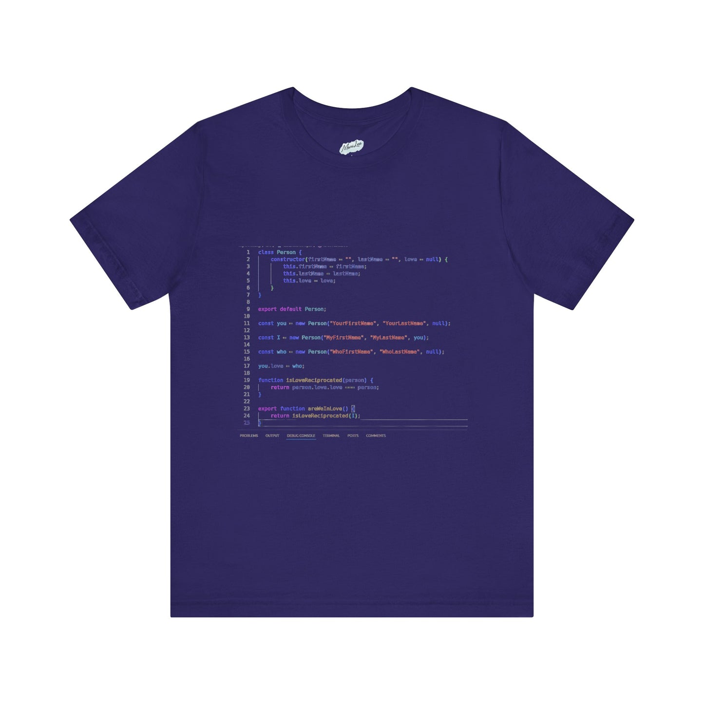 t-shirt code software team navy