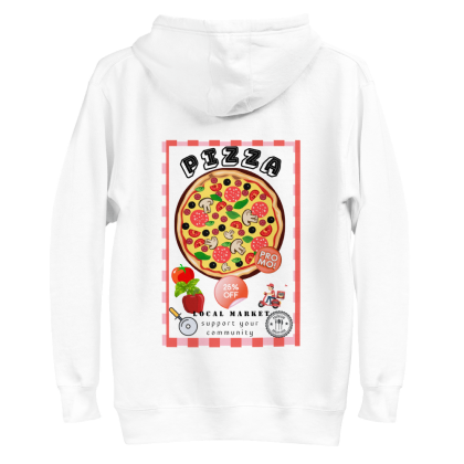hoodie white full view pizza delivery poster