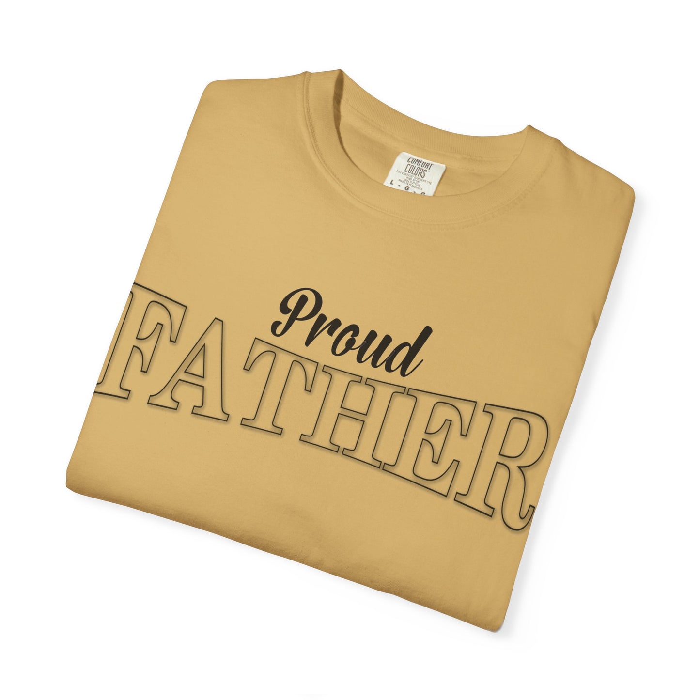 proud father mustard design detail