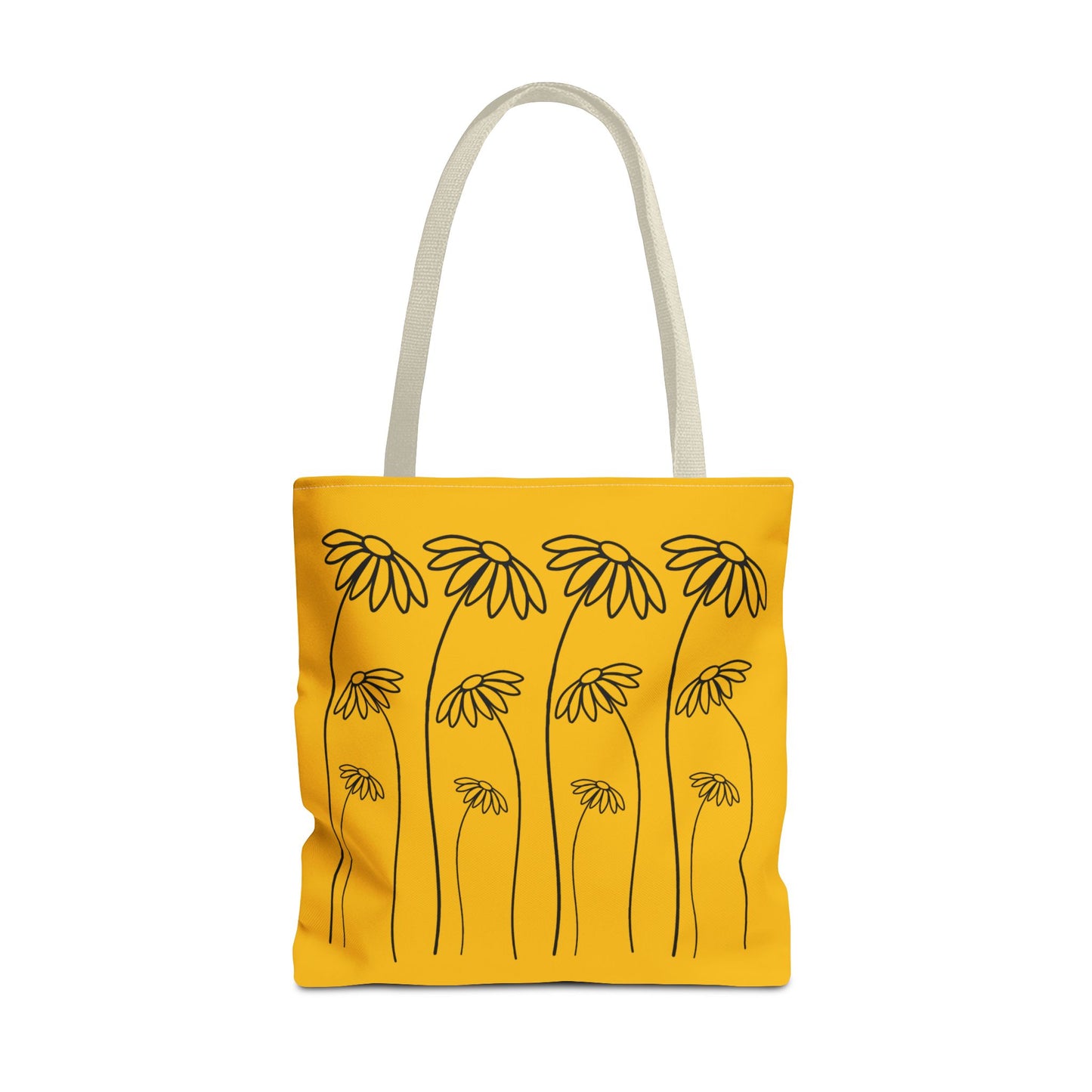 tote bag flowers front beige