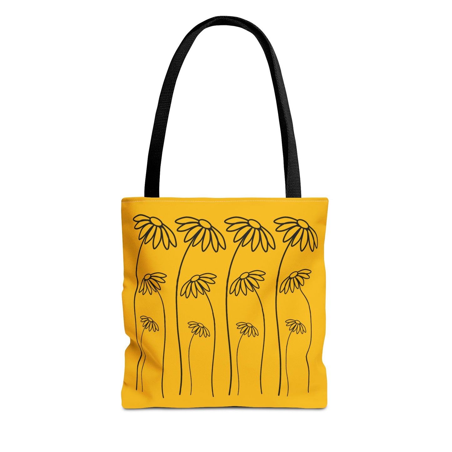 tote bag flowers front black