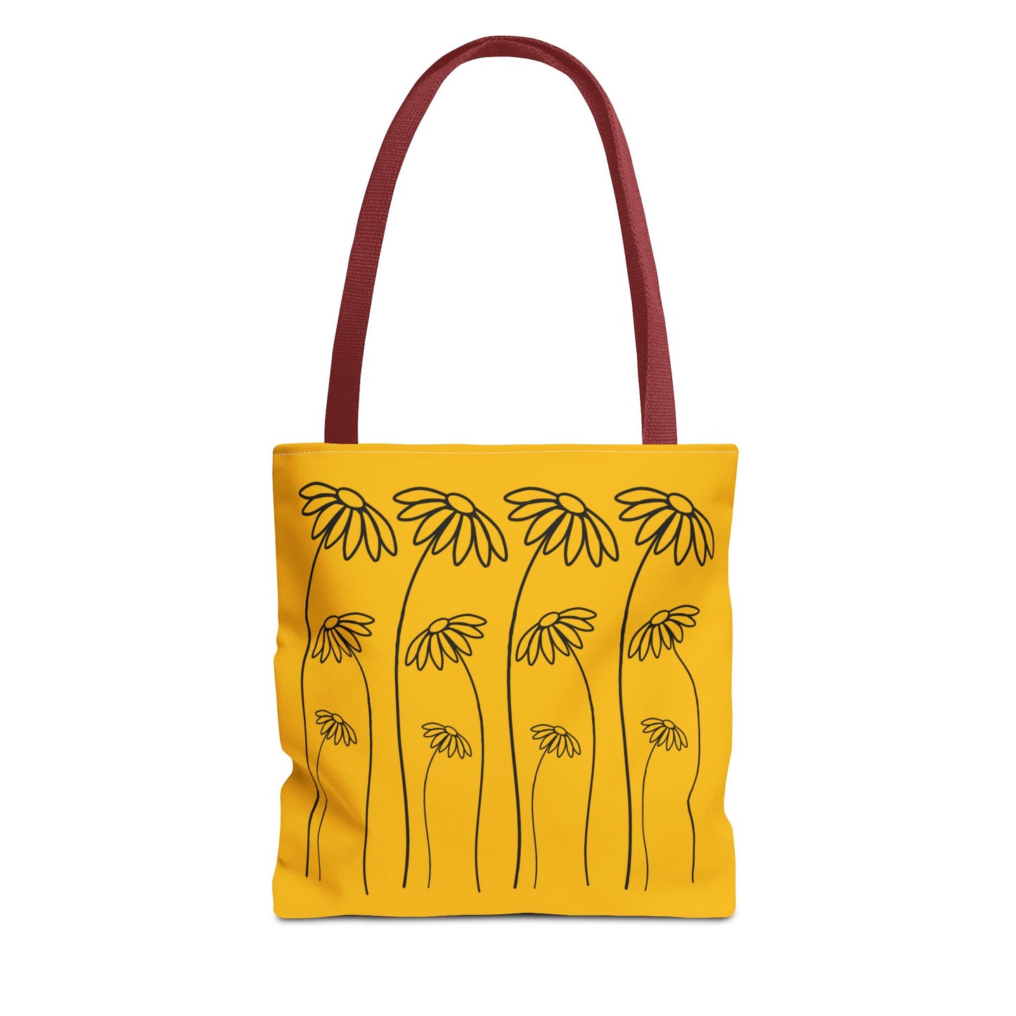 tote bag flowers front red