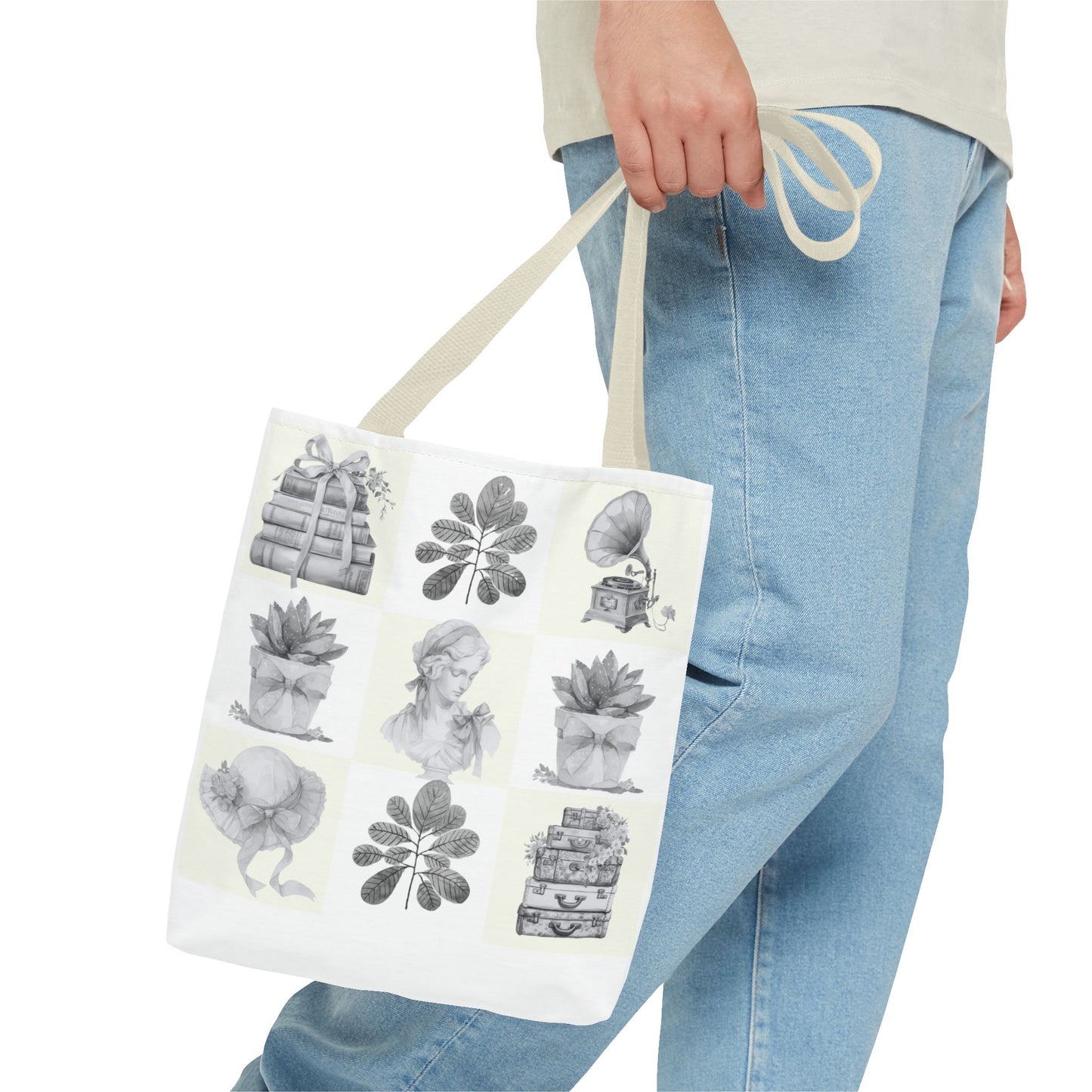 Chic vintage Botanical Tote Bag - Artistic Floral Design.