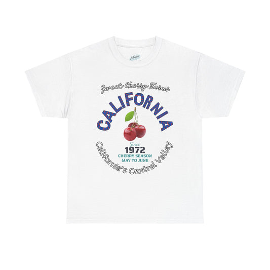 California cherry Season Unisex Tee, Cotton T-shirt, Summer Harvest Graphic Top.