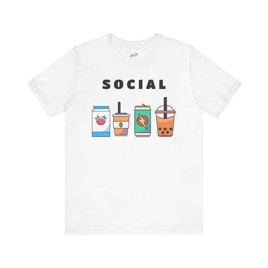 Beverage Lover Tee, Social Drinks Shirt,  Unisex Jersey