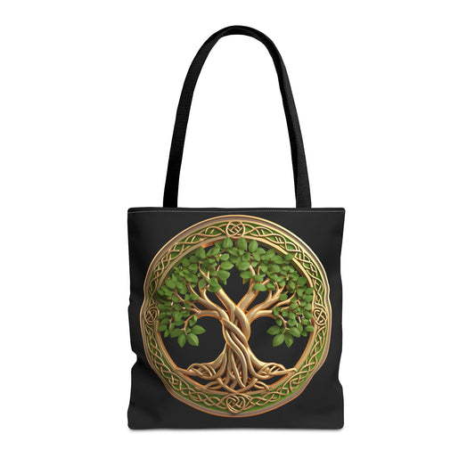 Life Tree Black Tote Bag