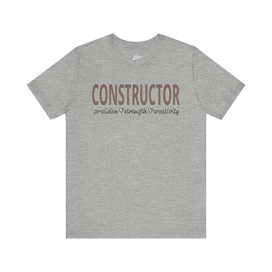 Constructor Tribute T-Shirt, Unisex Tee, Bricks Design, Gift for Builders.