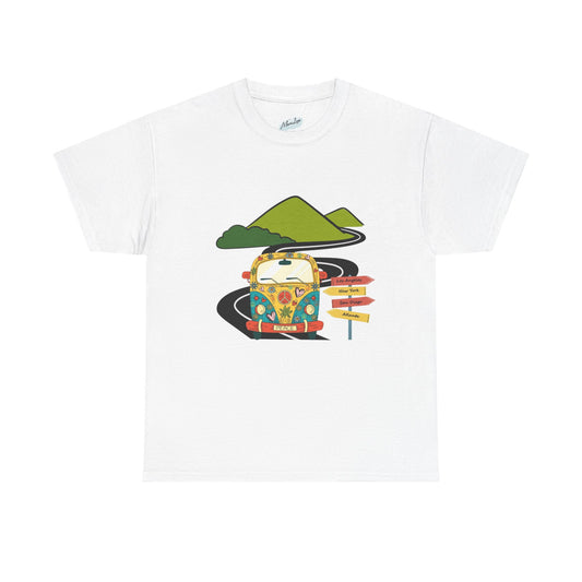 Kombi Road Trip Tee, Adventure Unisex T-Shirt, Wanderlust Cotton Shirt, On the Road Top, Retro Van Graphic Tee