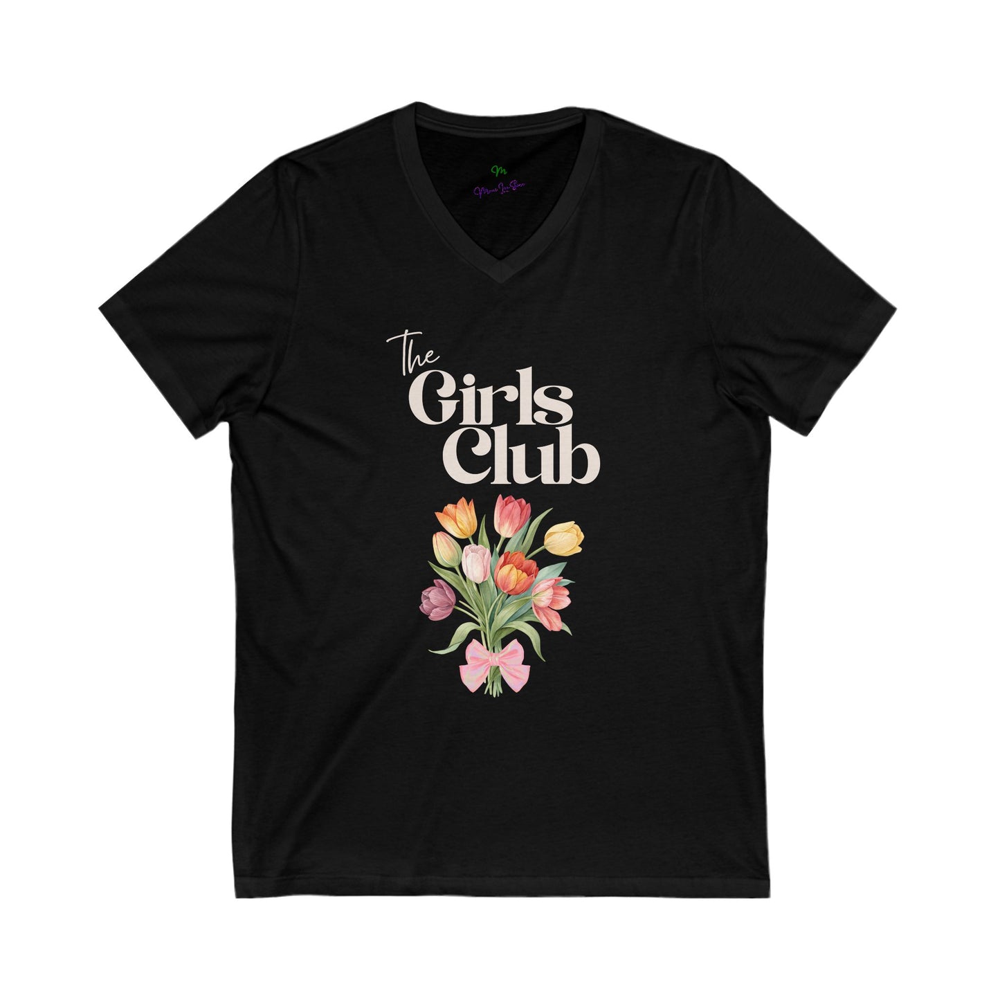 The Girls Club V-neck T-shirt, Silhouette Collection.