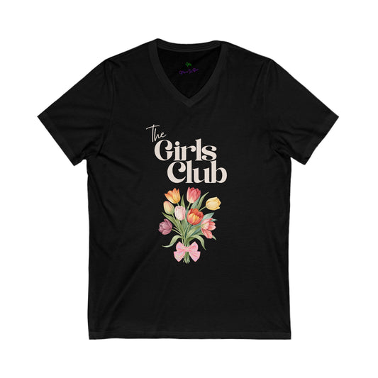 The Girls Club V-neck T-shirt, Silhouette Collection.