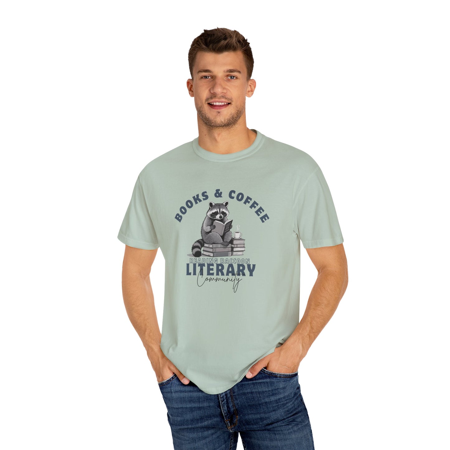 Reading Raccoon- Books & Coffee T-shirt