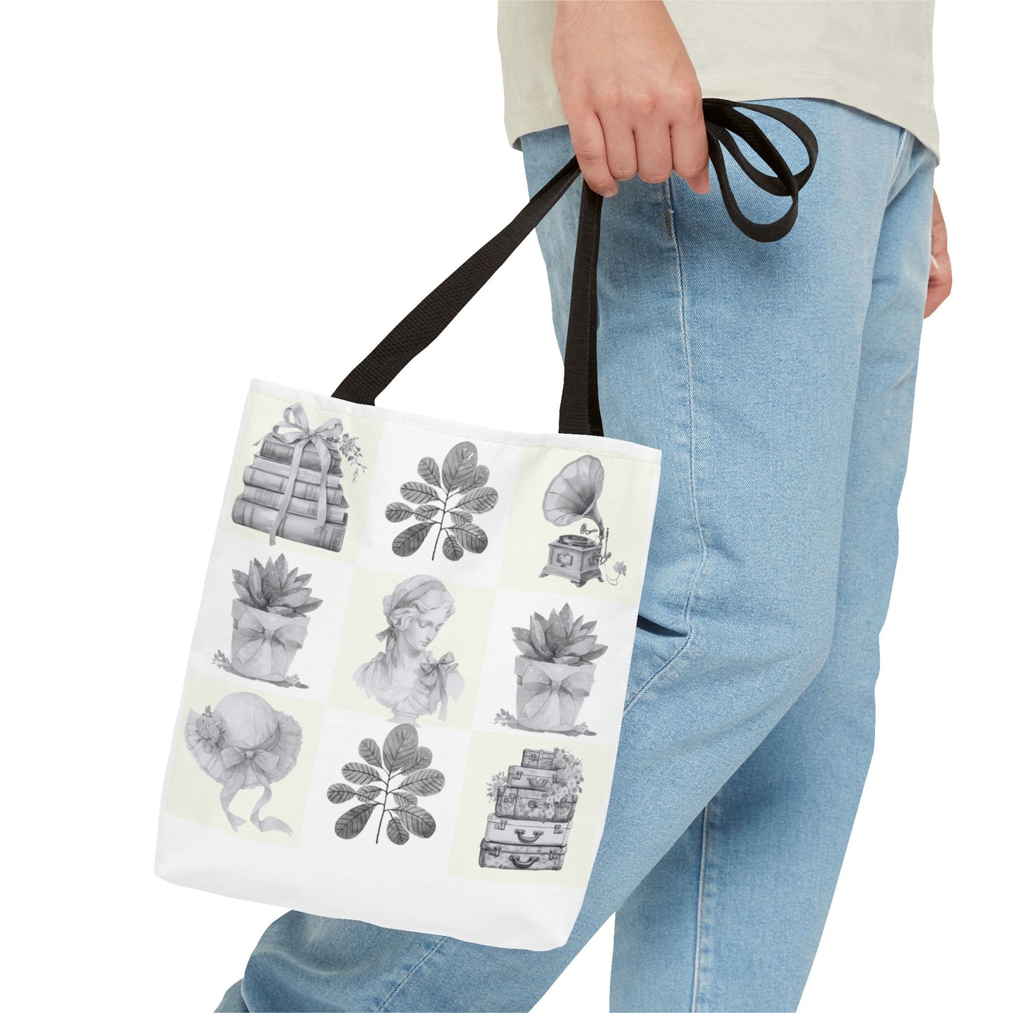 Chic vintage Botanical Tote Bag - Artistic Floral Design.