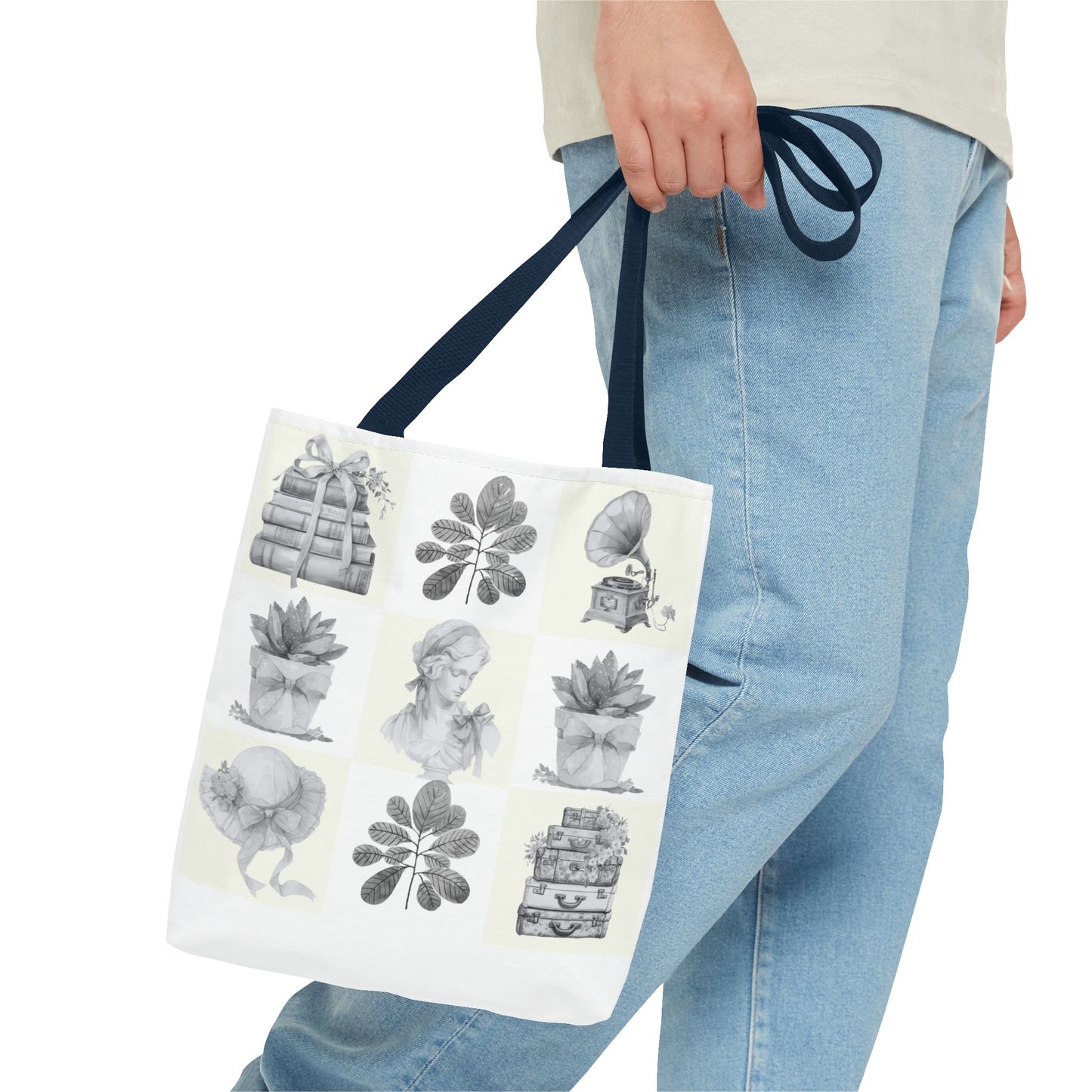 Chic vintage Botanical Tote Bag - Artistic Floral Design.