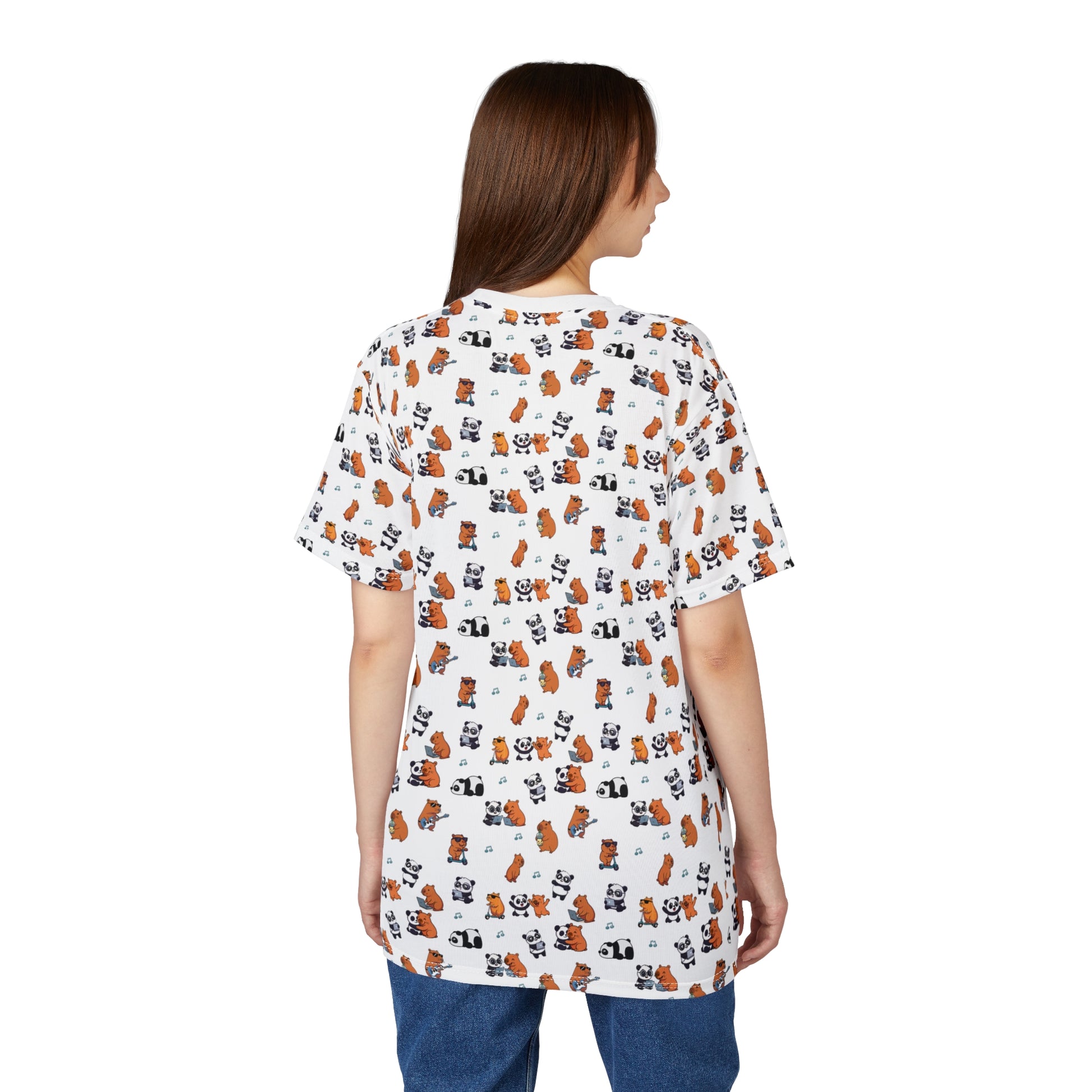 Capy & Panda Tee. Woman back