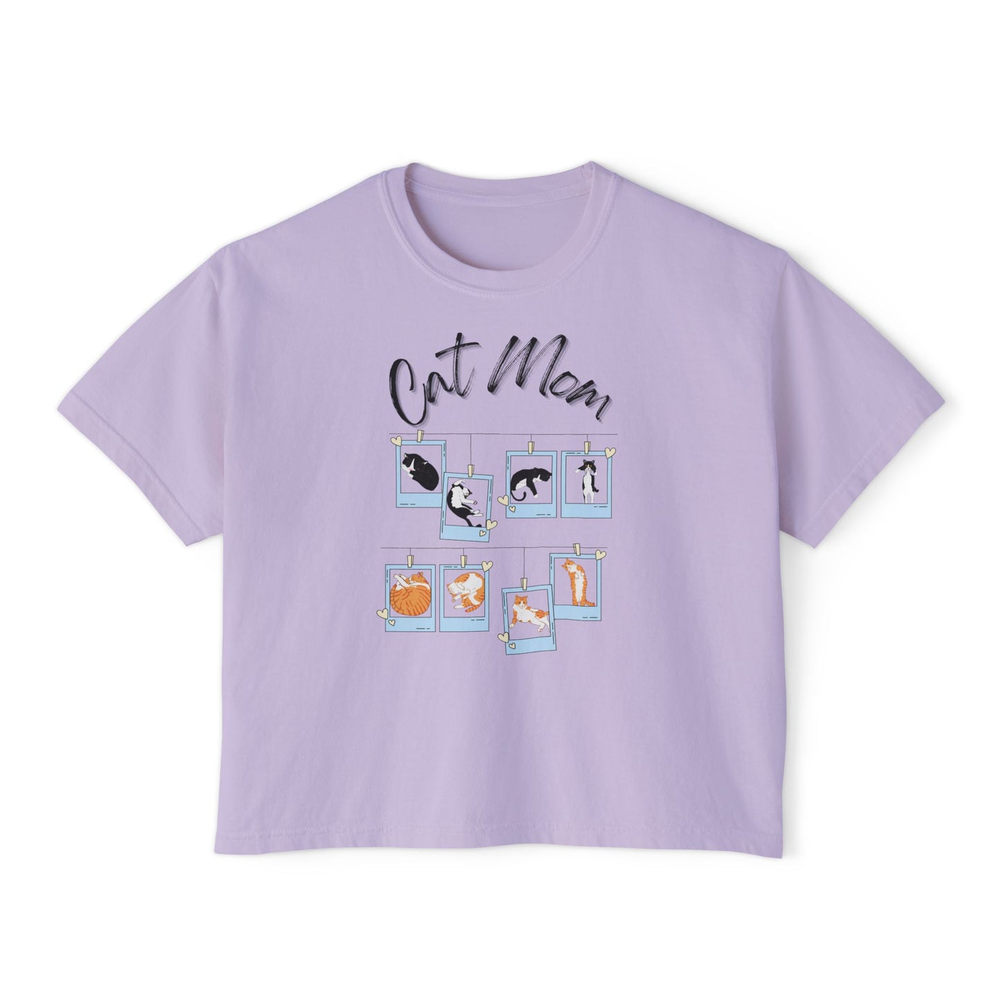 Cat Mom Tee. Back.  Orchid