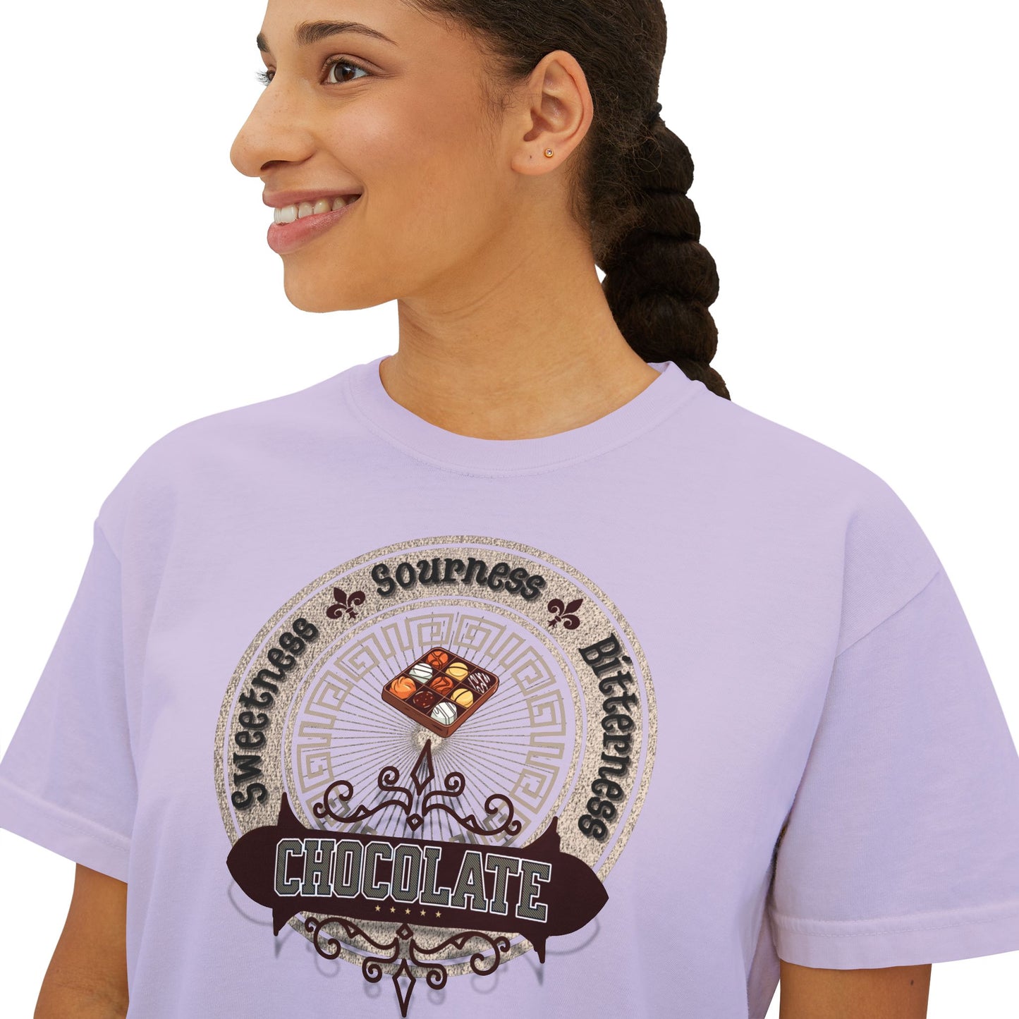 Chocolate_Tee close_Orchid_Woman_One