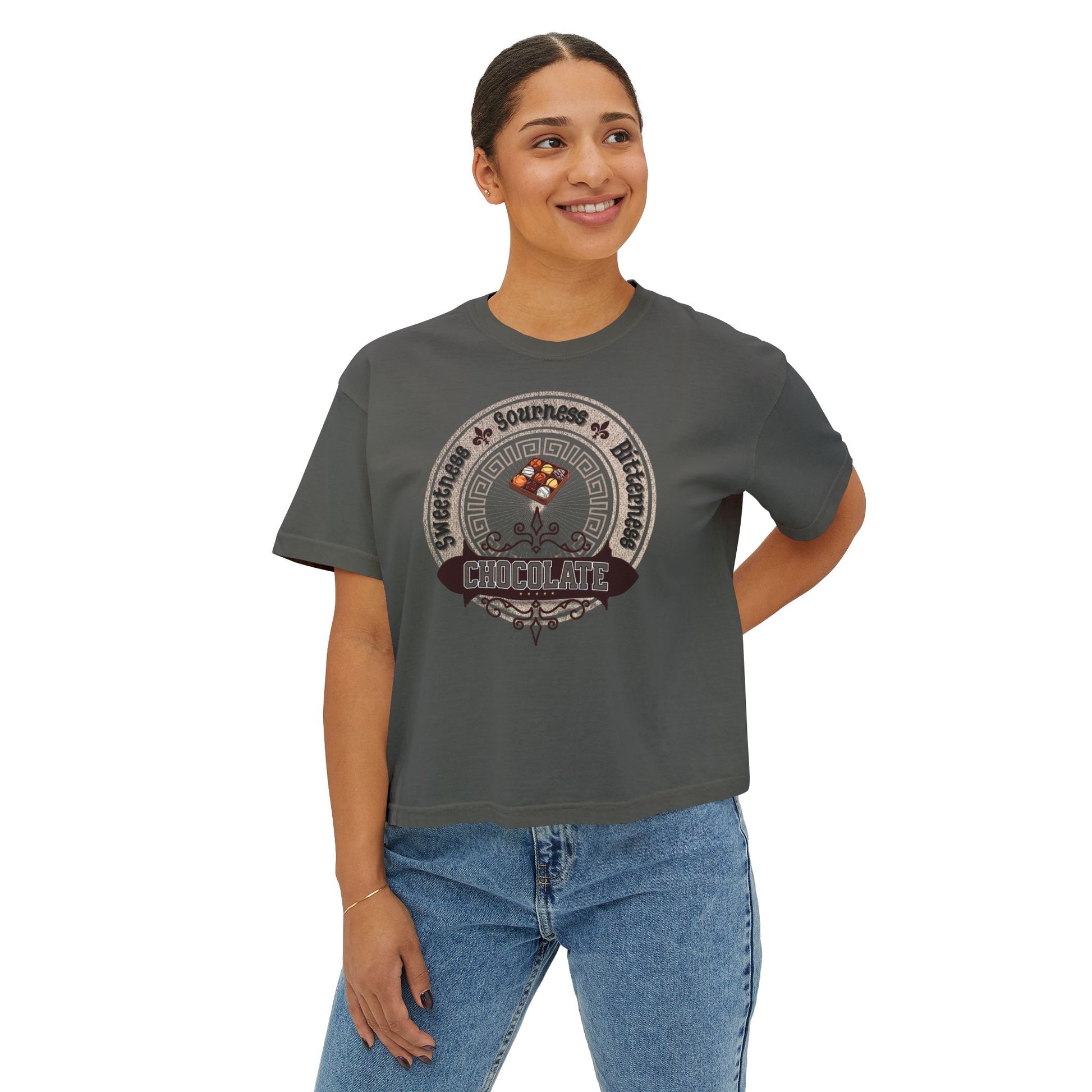 Chocolate_Tee_front._Pepper_Woman_One