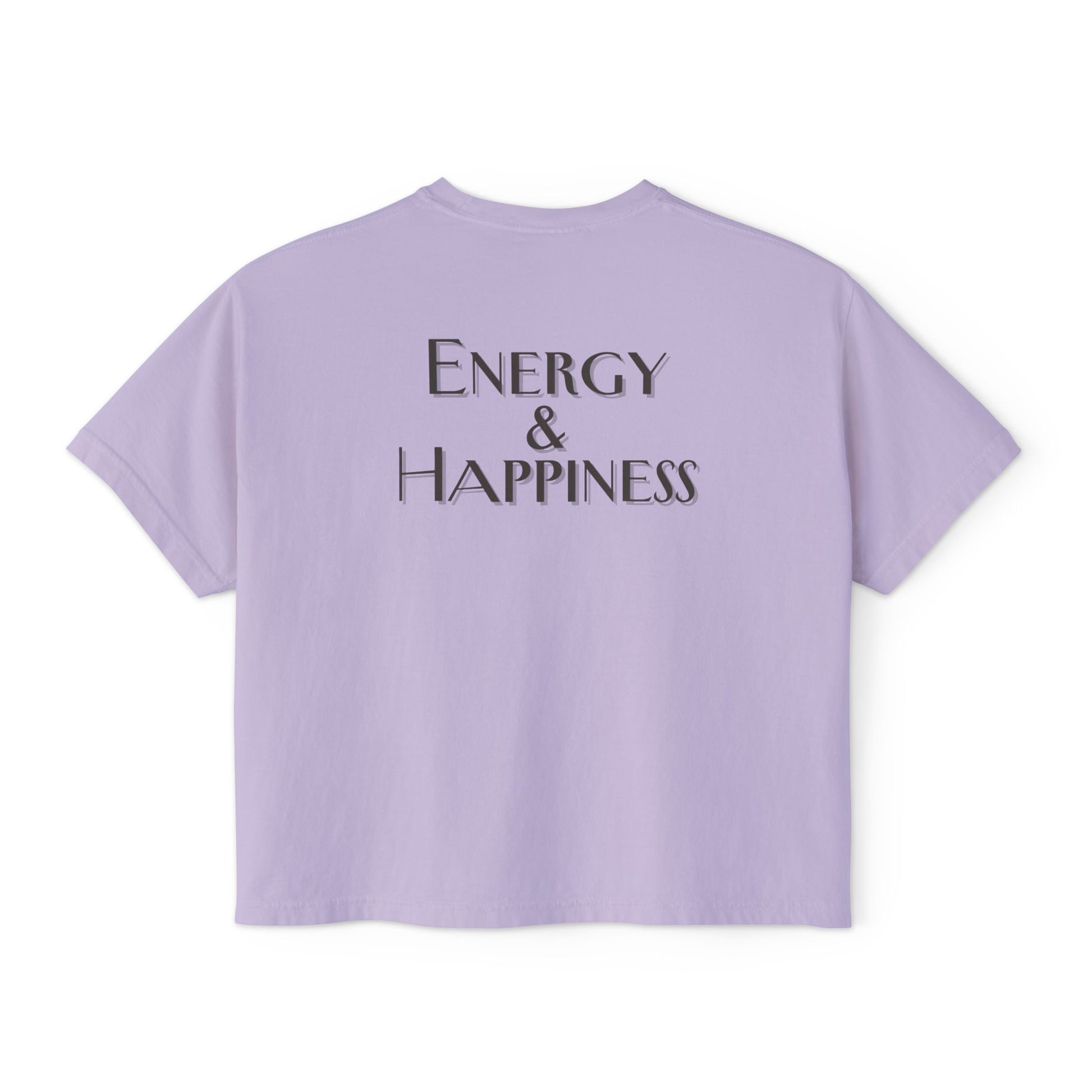 Chocolate Tee Back. Energy and Happiness. Orchid