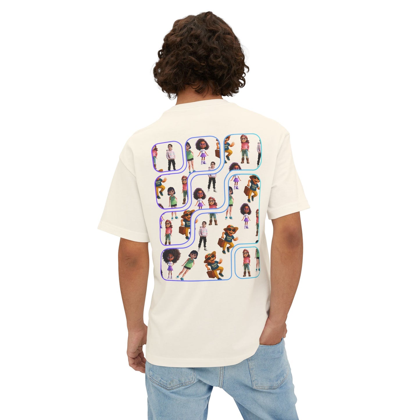 Man wearing vibrant people the ultimate tee. Natural. Back
