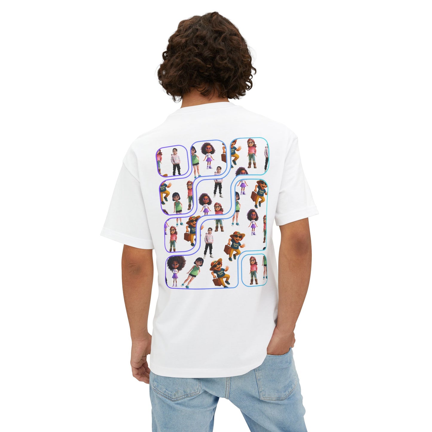 Man wearing vibrant people the ultimate tee. white back