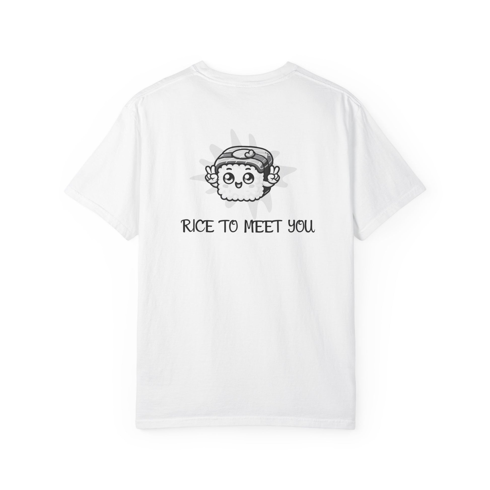 Moni Lee Cat printed on the Back. White short sleeved Tee.