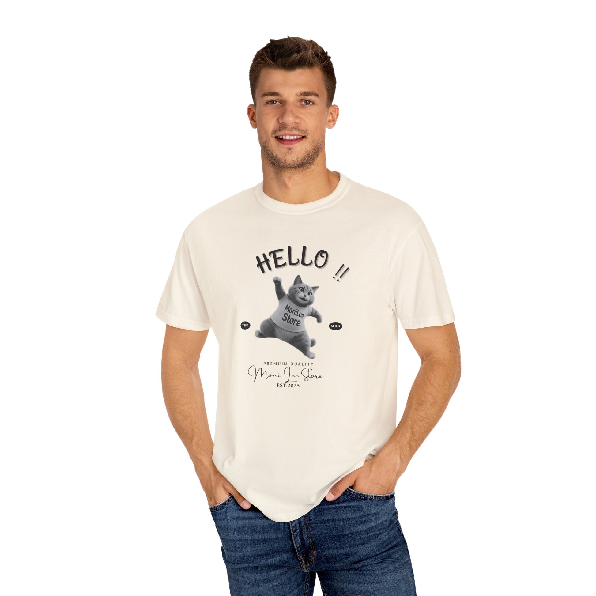 Moni_Lee_Cat_Ivory Tee. Man model one