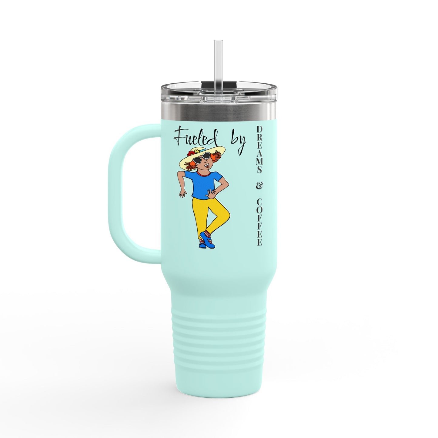 Red Hair Girl Large Travel Mug