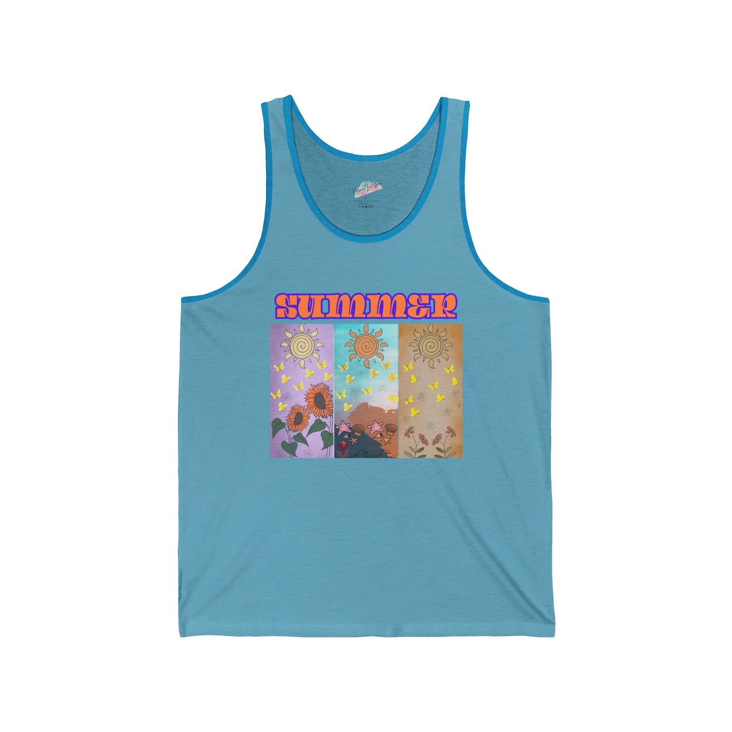 Tank Top, Summer Vibes T-Shirt, Bright Colors, Original Design, Beach Wear