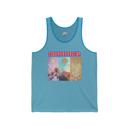 Tank Top, Summer Vibes T-Shirt, Bright Colors, Original Design, Beach Wear