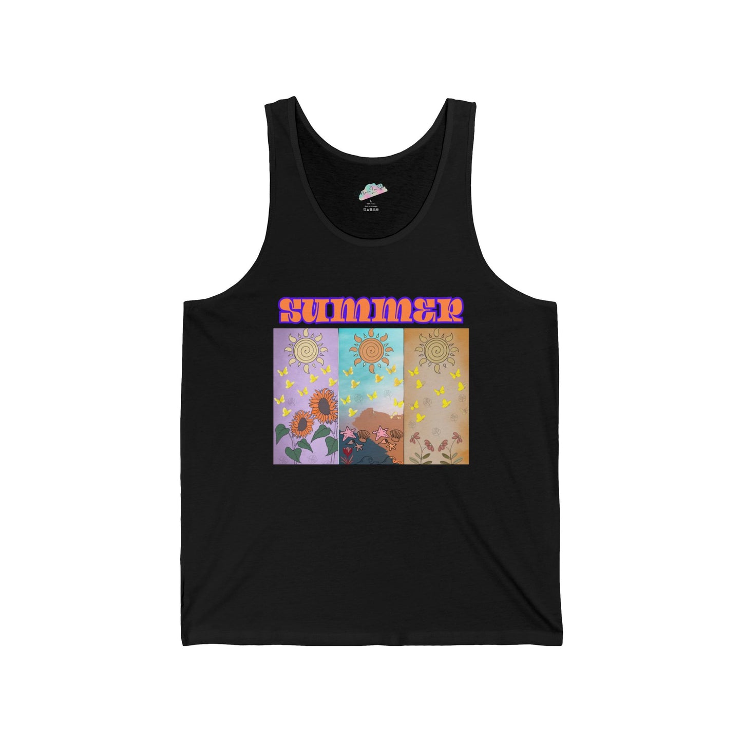 Tank Top, Summer Vibes T-Shirt, Bright Colors, Original Design, Beach Wear